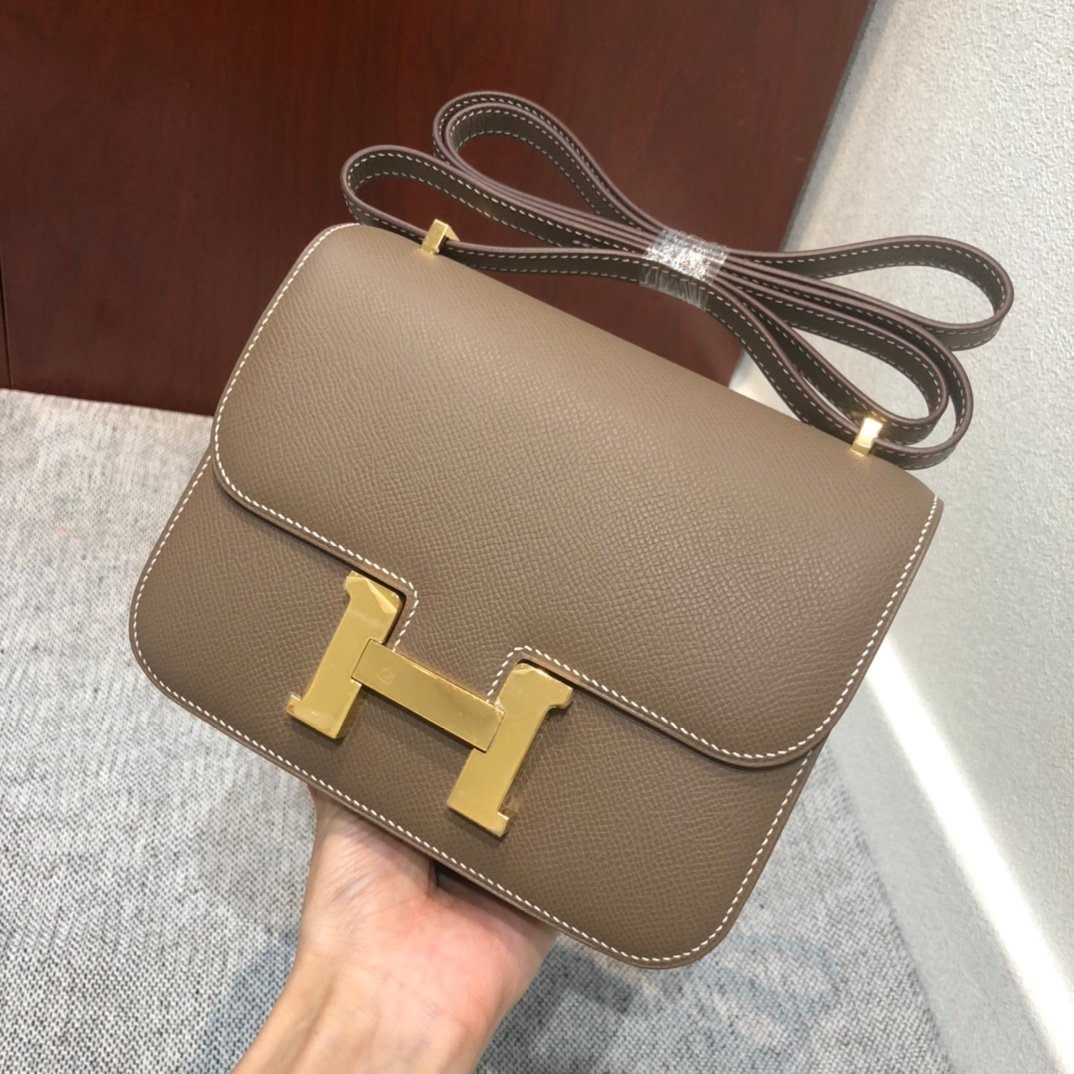 原單愛馬仕康康包大象灰 手工製作