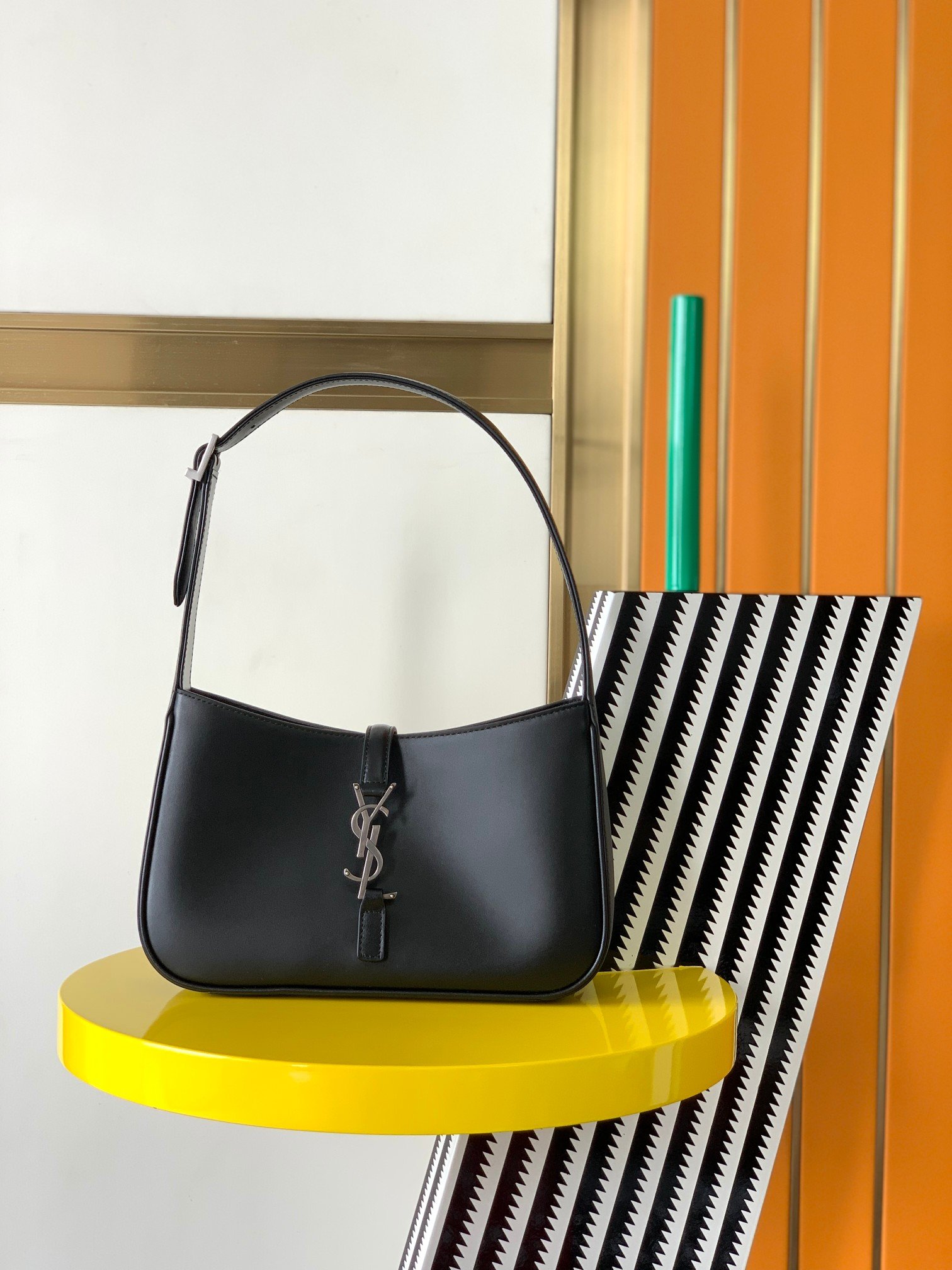 YSL聖羅蘭超A貨復刻包包 le5à7啞光面黑色hobo Saint Laurent Monogram Hobo手袋