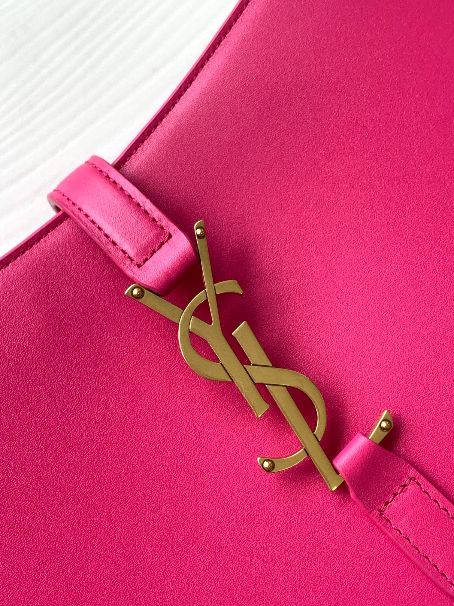 YSL聖羅蘭超A貨復刻包包 le5à7啞光面玫紅hobo Saint Laurent Monogram Hobo手袋
