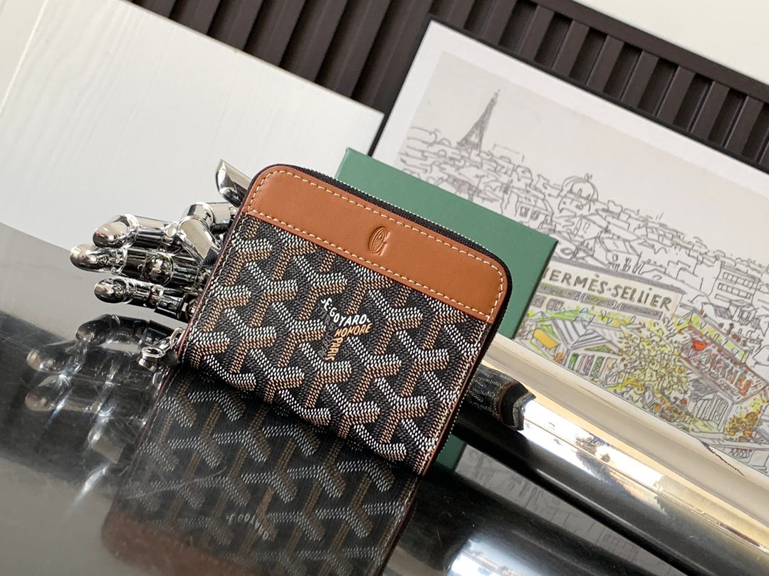 原單複刻GOYARD高雅德錢包 MATIGNON MINI 零錢包 黑棕