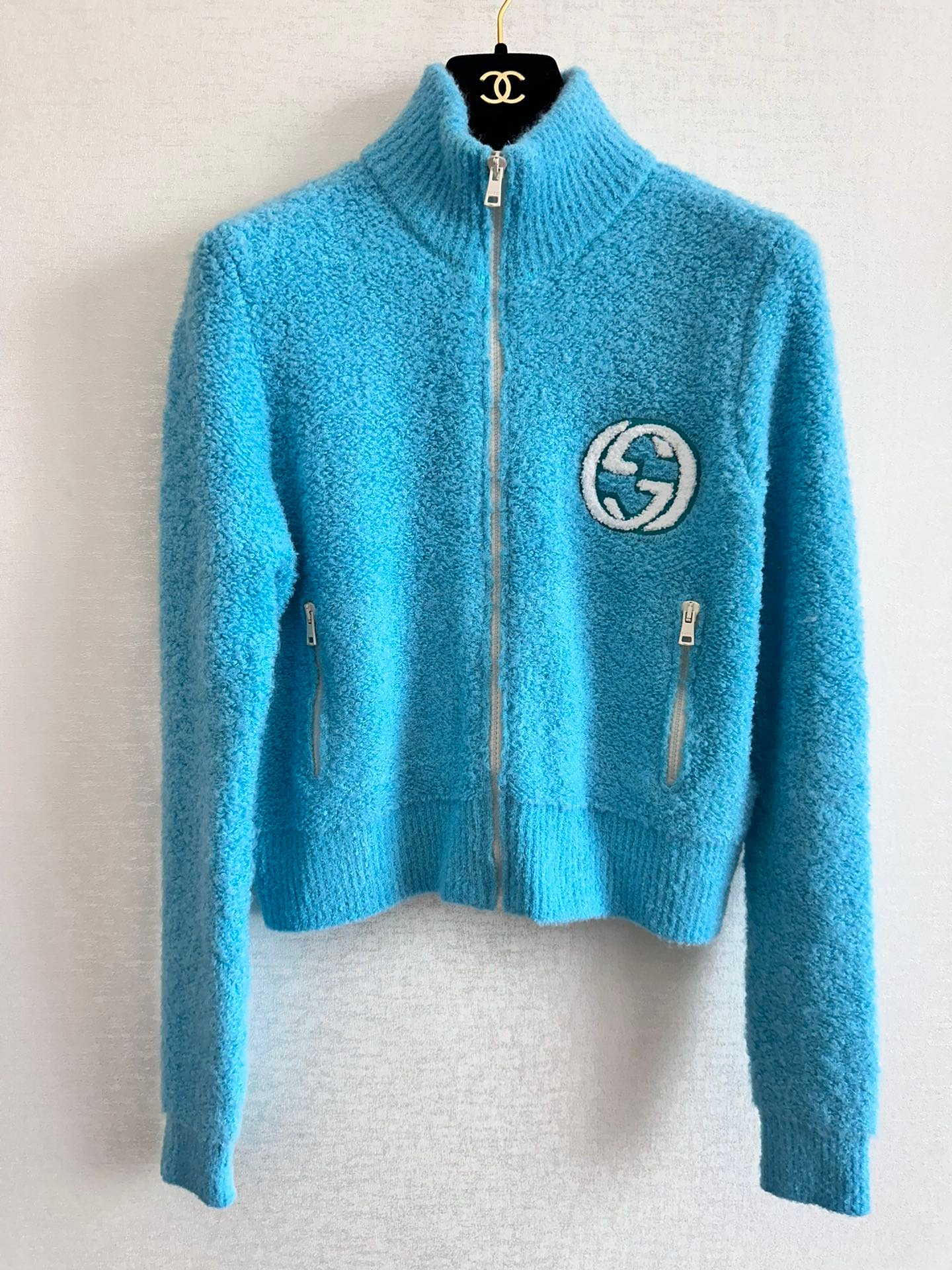 Gucci頂級原單羊毛混紡立領開衫毛衣 外套