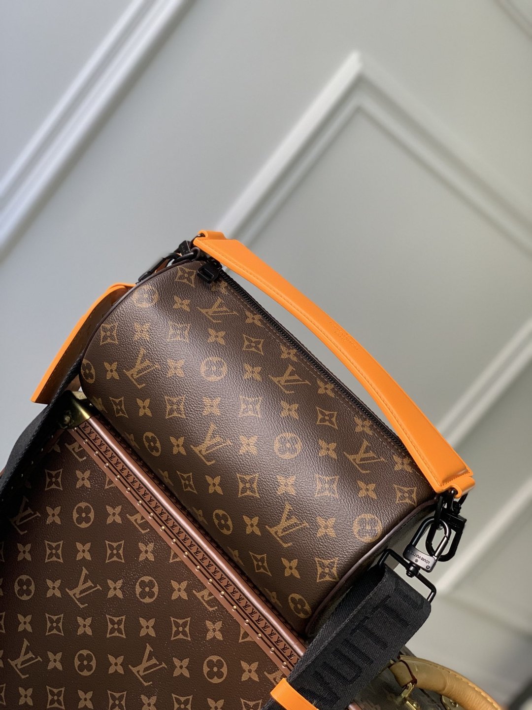 一比一復刻 LV Monogram Macassar 帆布 圓筒單肩包 斜挎包 男女可用