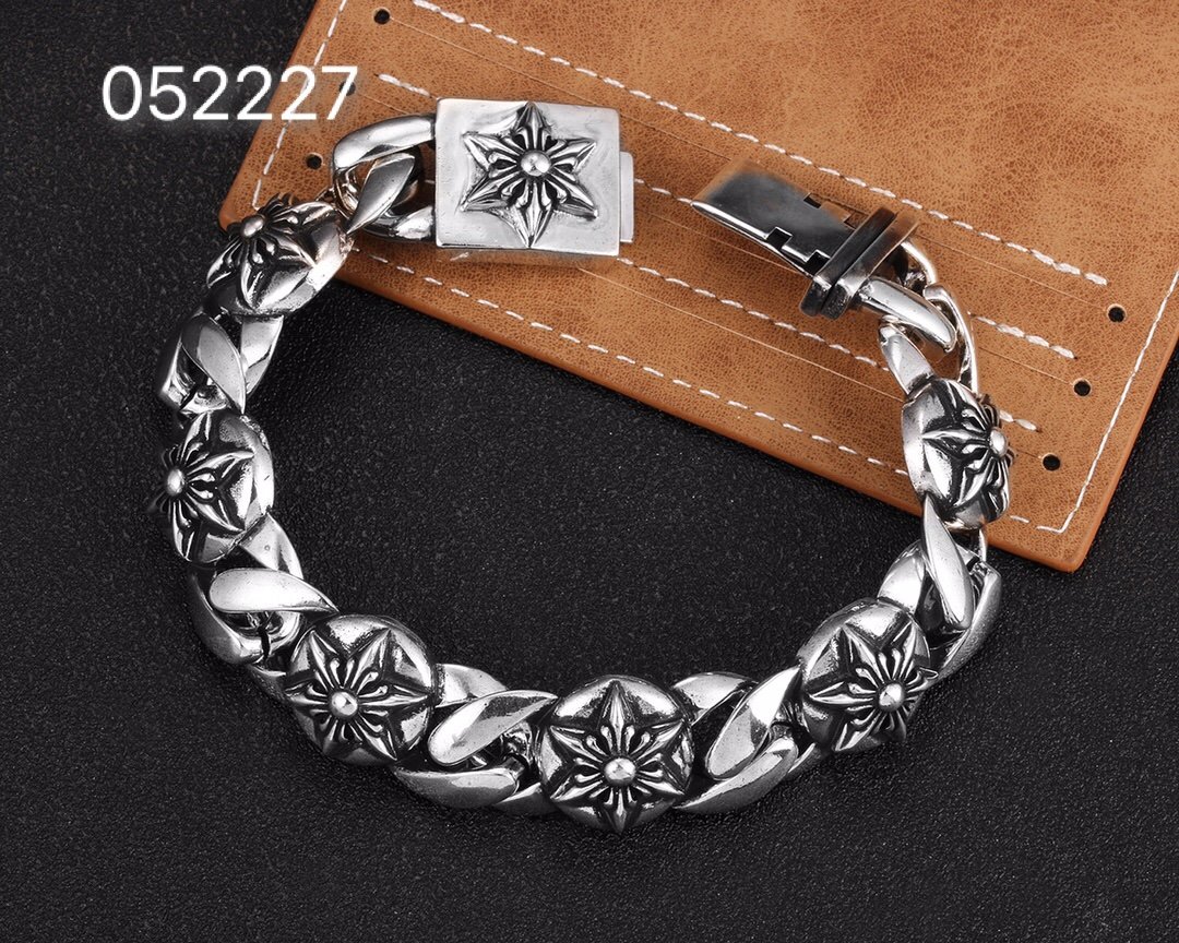 超A貨Chrome Hearts克羅心飾品 六芒星球吊墜粗手鍊