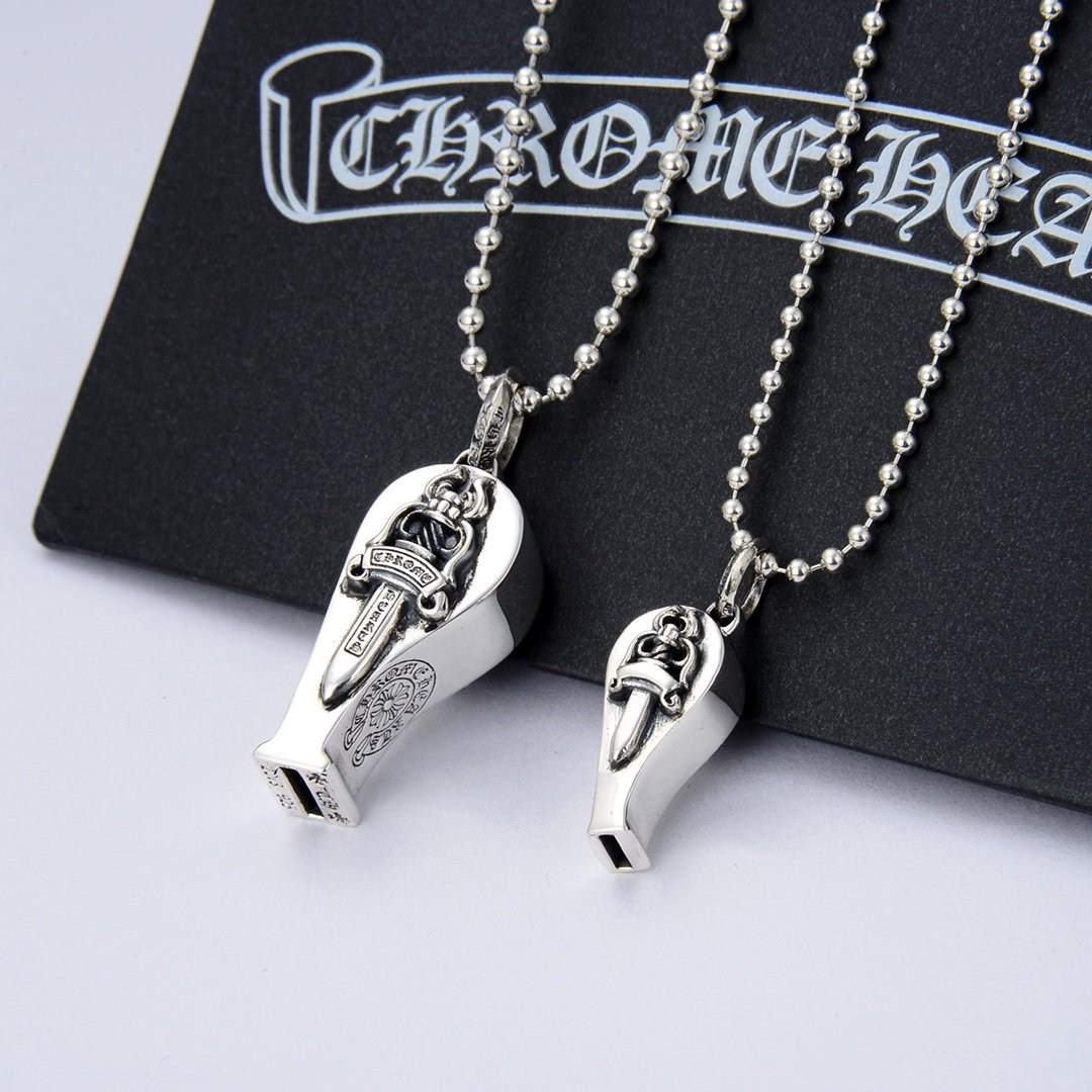 超A貨Chrome Hearts克羅心飾品 大號小號寶劍口哨吊墜項鍊