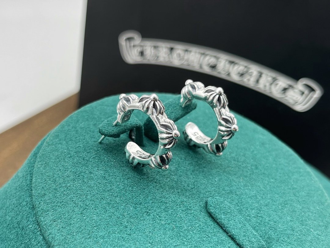 複刻超A貨Chrome Hearts克羅心飾品 SBT十字Cross Hoop耳釘耳環