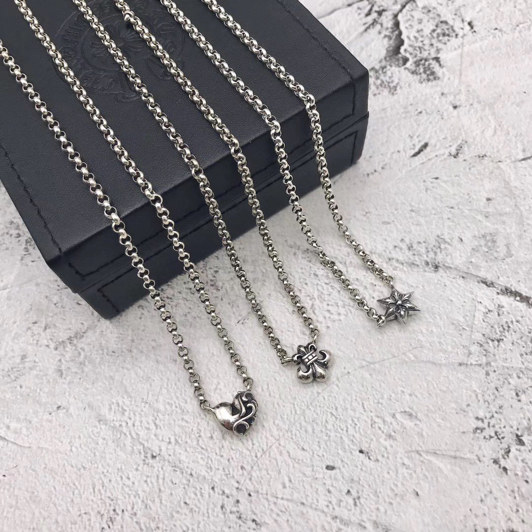 高仿Chrome Hearts克羅心飾品 桃心/愛心童軍花六芒星吊墜/項鍊