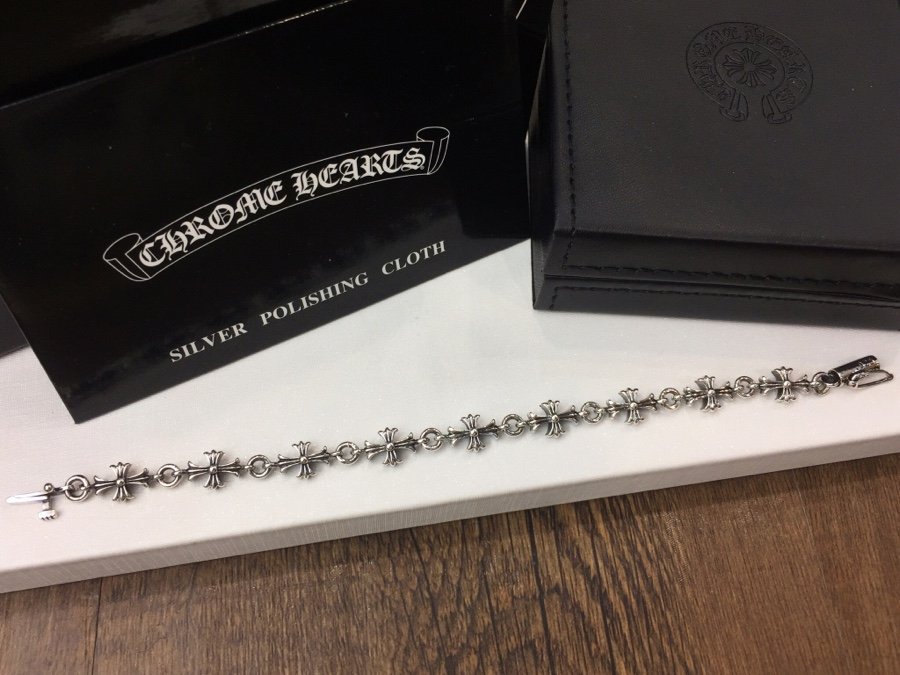 一比一超A貨Chrome Hearts克羅心飾品 TINY E全十字架手鍊手環