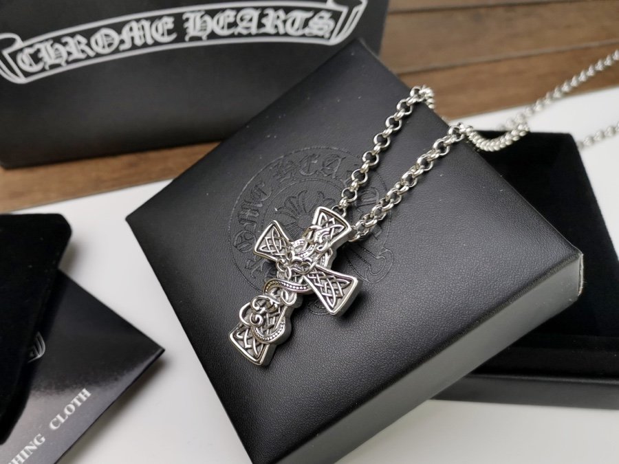 高仿複刻Chrome Hearts克羅心飾品 凱爾特十字龍十字架項鍊