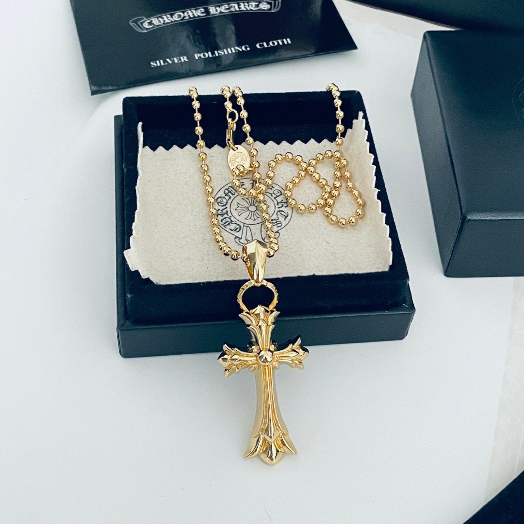 複刻Chrome Hearts克羅心飾品 雙層十字架吊墜項鍊