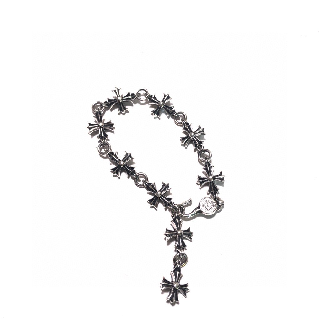 一比一原單Chrome Hearts克羅心飾品 九節全十字架花手鍊