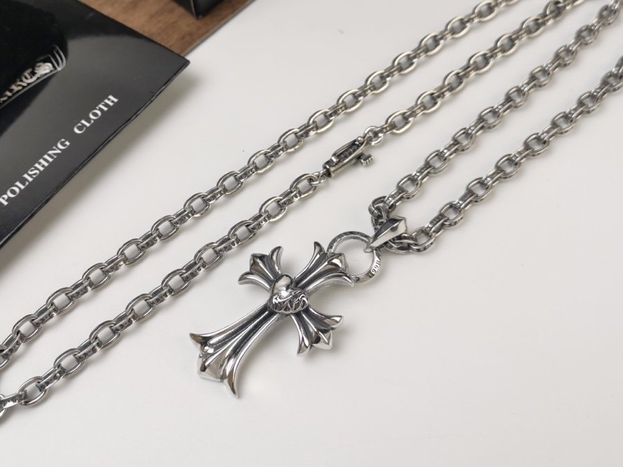 複刻Chrome Hearts克羅心飾品 桃心十字架吊墜 字母PAPERCHAIN項鍊