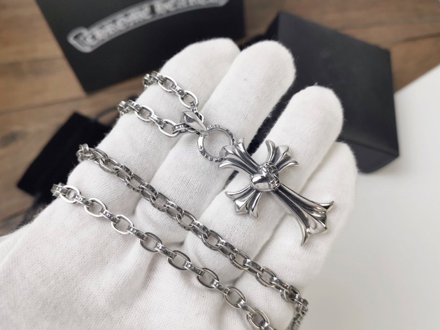 複刻Chrome Hearts克羅心飾品 桃心十字架吊墜 字母PAPERCHAIN項鍊