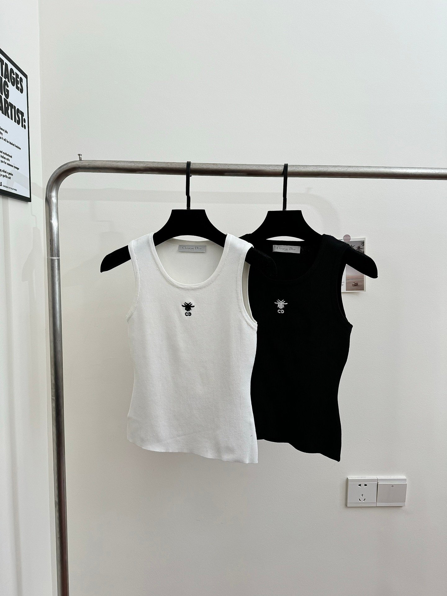 DIOR高仿蜜蜂刺繡無袖背心上衣