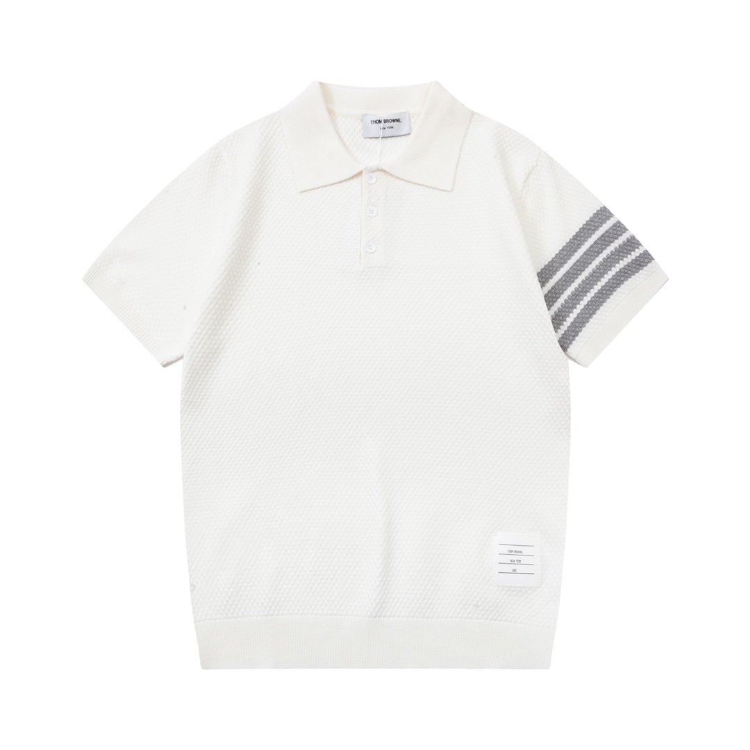Thom Browne 湯姆佈朗針織翻領Polo衫短袖官網同步
