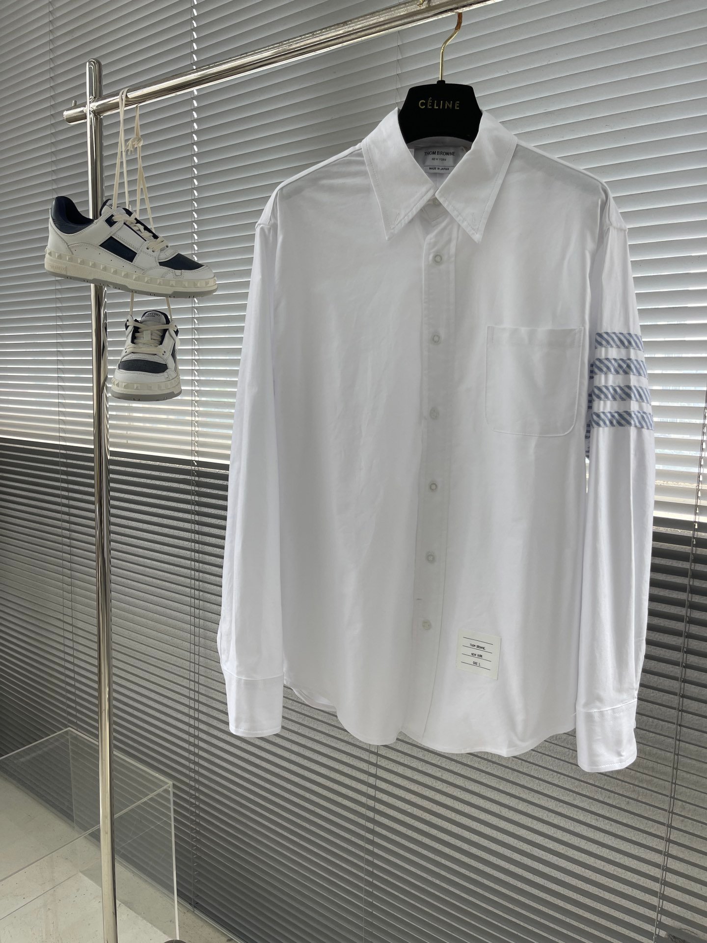 特姆佈朗TB高仿精品衣服純色白色襯衣