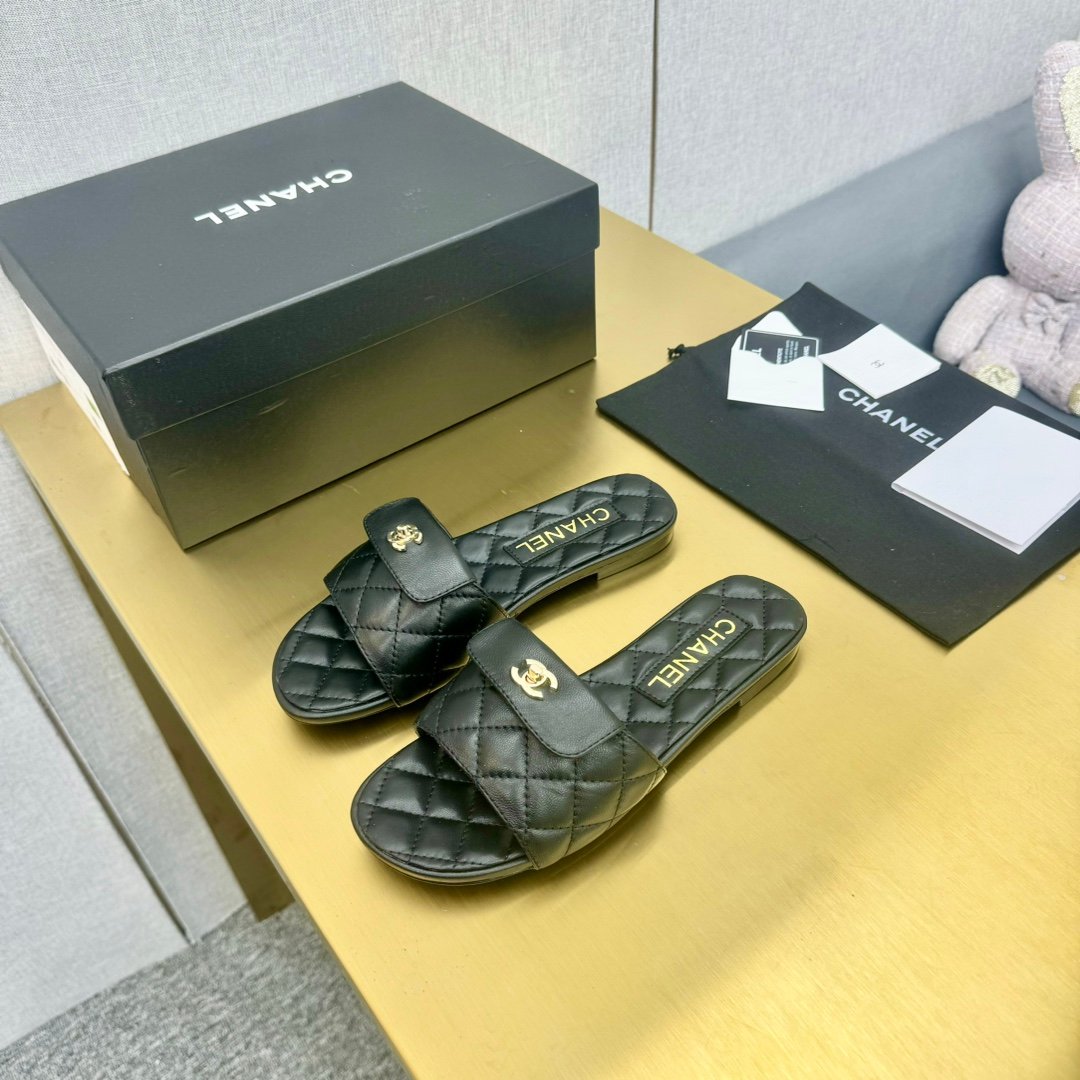 頂級設計香奈兒一比一走秀款涼鞋 女款 黑色