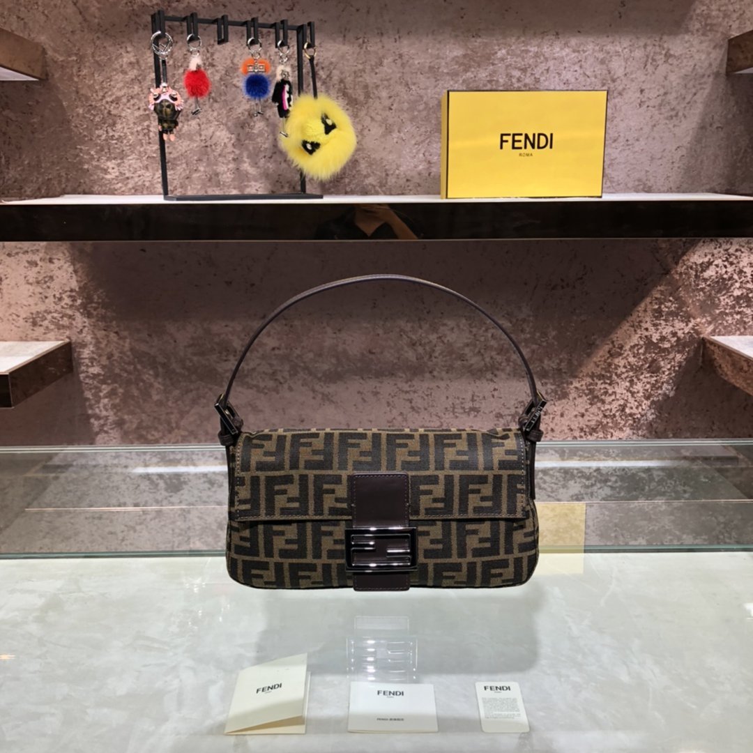 芬迪Fendi頂級原單老花設計牛皮手提包單肩包