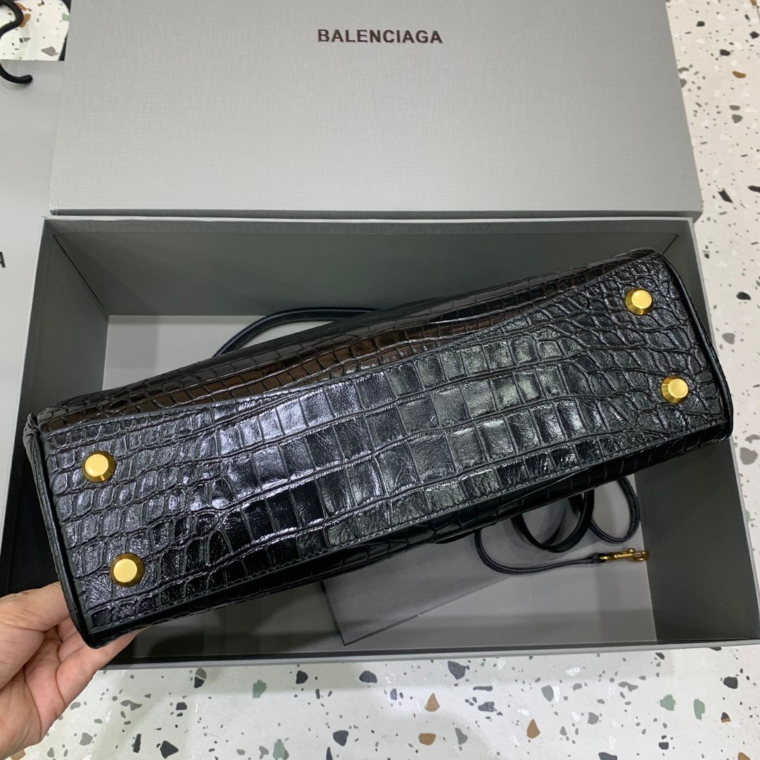 原單超A貨BALENCIAGA巴黎世家包包 𝐑𝐎𝐃𝐄𝐎 𝐁𝐀𝐆 中號鱷魚黑