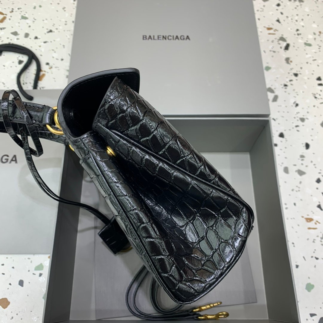 原單超A貨BALENCIAGA巴黎世家包包 𝐑𝐎𝐃𝐄𝐎 𝐁𝐀𝐆 mini鱷魚黑