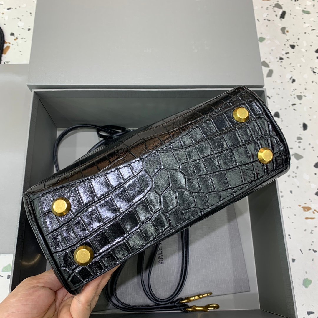 原單超A貨BALENCIAGA巴黎世家包包 𝐑𝐎𝐃𝐄𝐎 𝐁𝐀𝐆 mini鱷魚黑