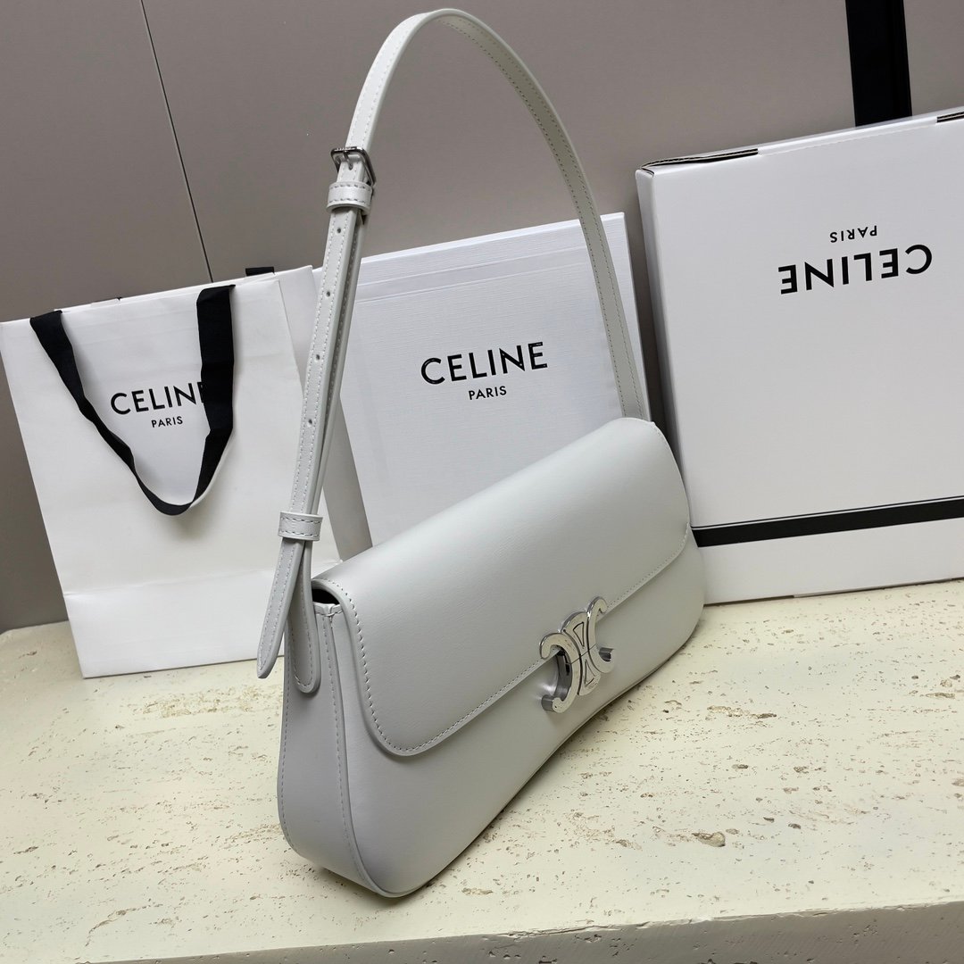 1比1複刻名牌包Celine賽琳包包 2024 NEW1 LOLA法棍手袋 白色