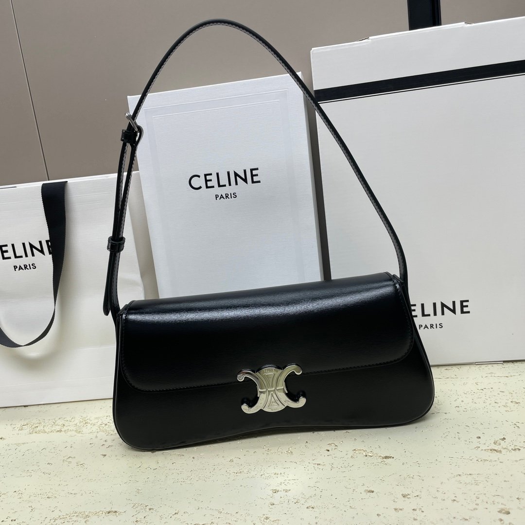 1比1複刻名牌包Celine賽琳包包 2024 NEW1 LOLA法棍手袋 黑色