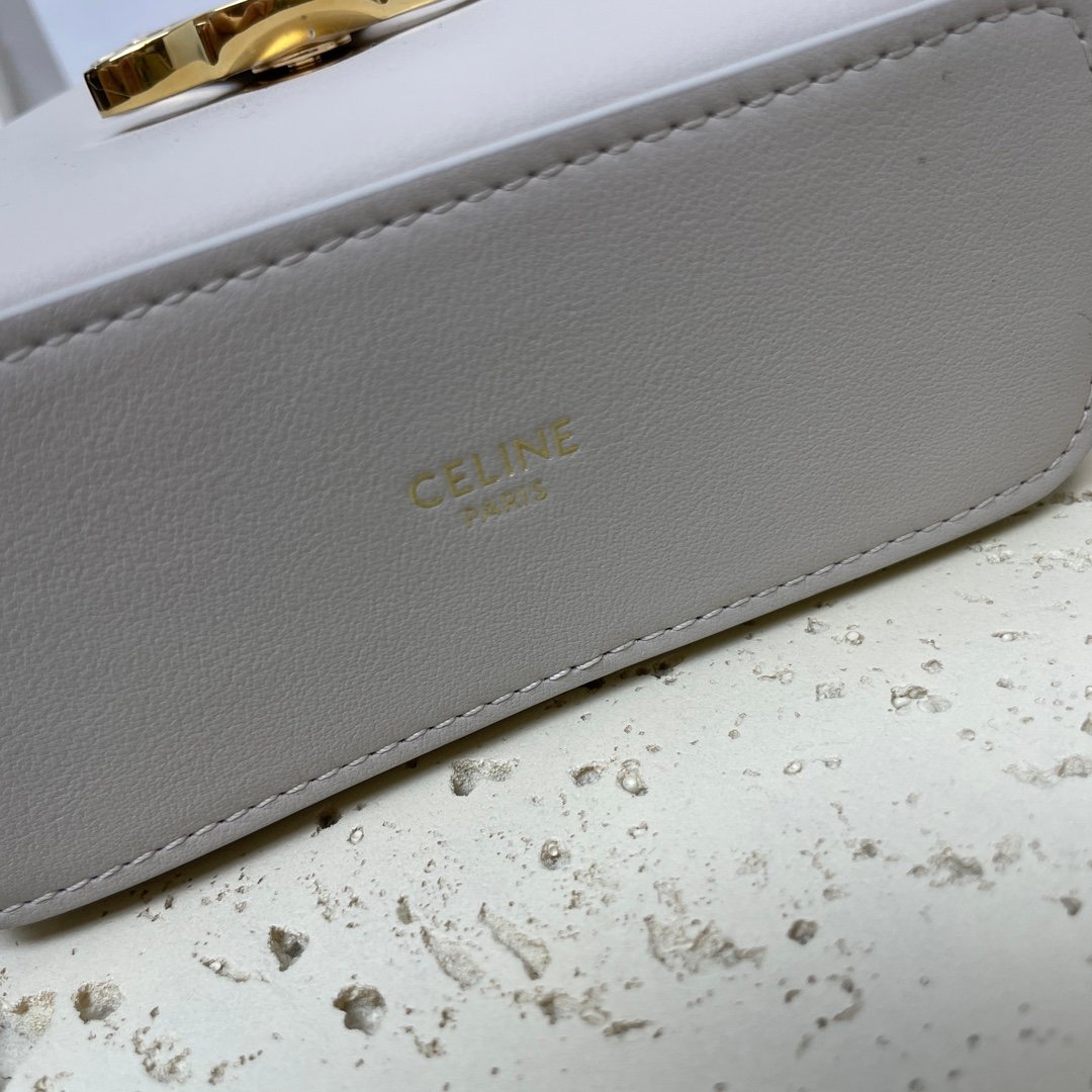 原單Celine賽琳包包 TRIOMPHE 迷你牛皮水桶包 薯條包 灰色