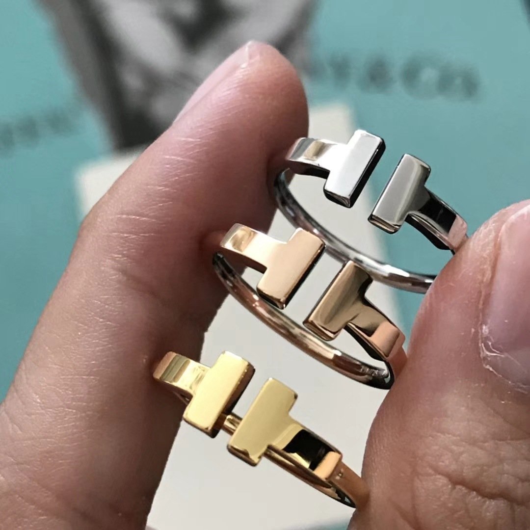 蒂芙尼頂級A貨專櫃同步女款18K金戒指