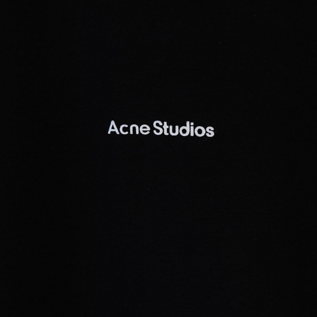 Acne Studios 頂級復刻A貨新品基礎膠印小logo短袖圓領T恤 純黑色