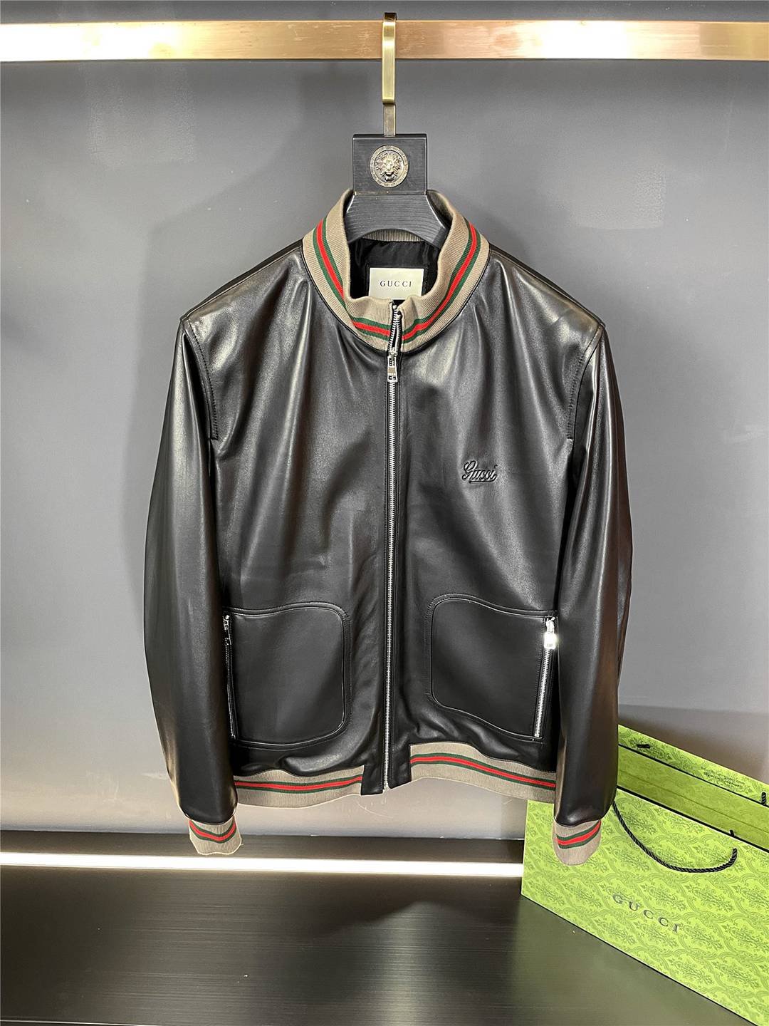 頂級原單Gucci古馳原單衣服批發皮衣綿羊皮外套