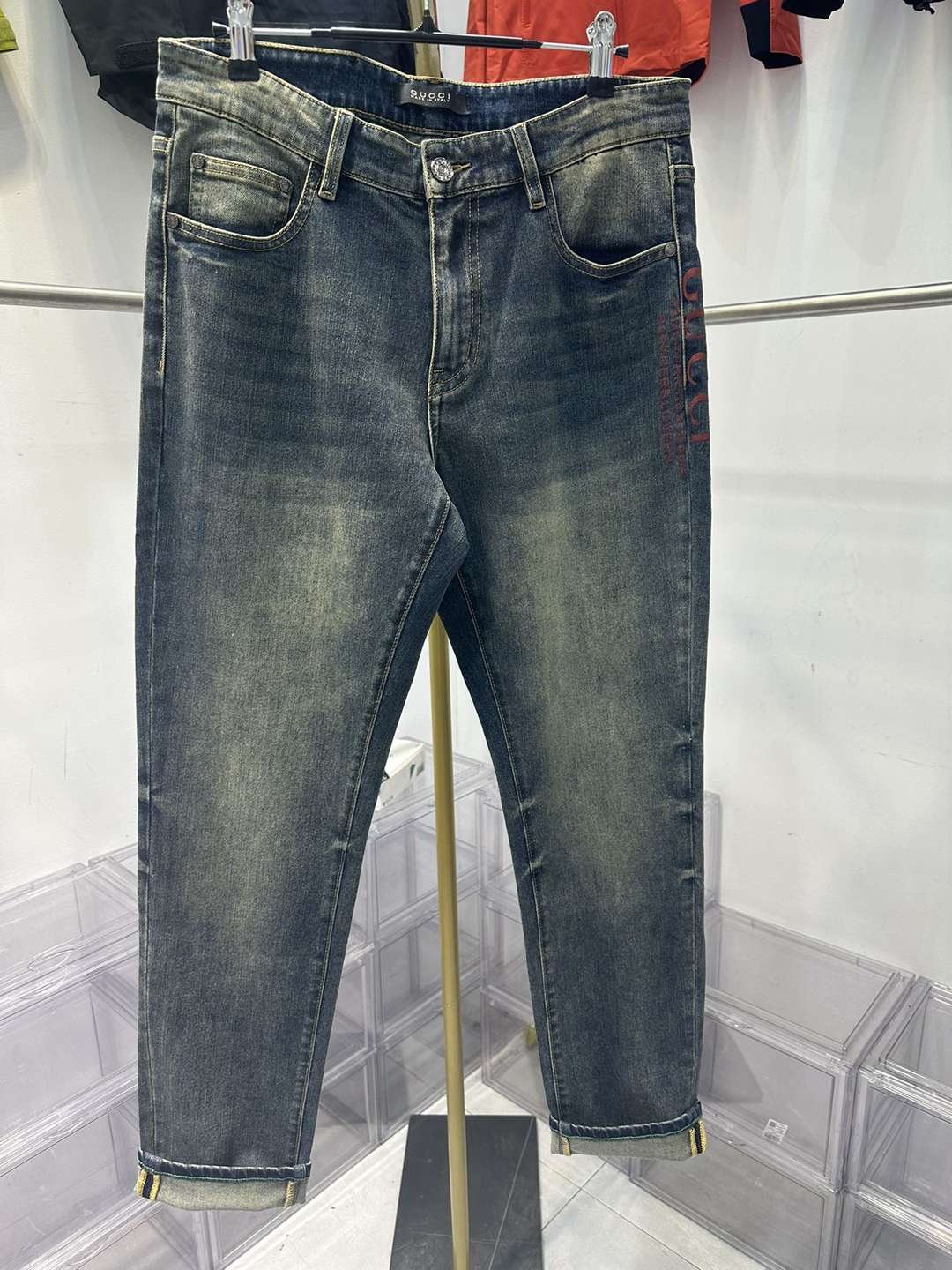 gucci古馳高仿精品水洗小腳修身牛仔褲一比一復刻