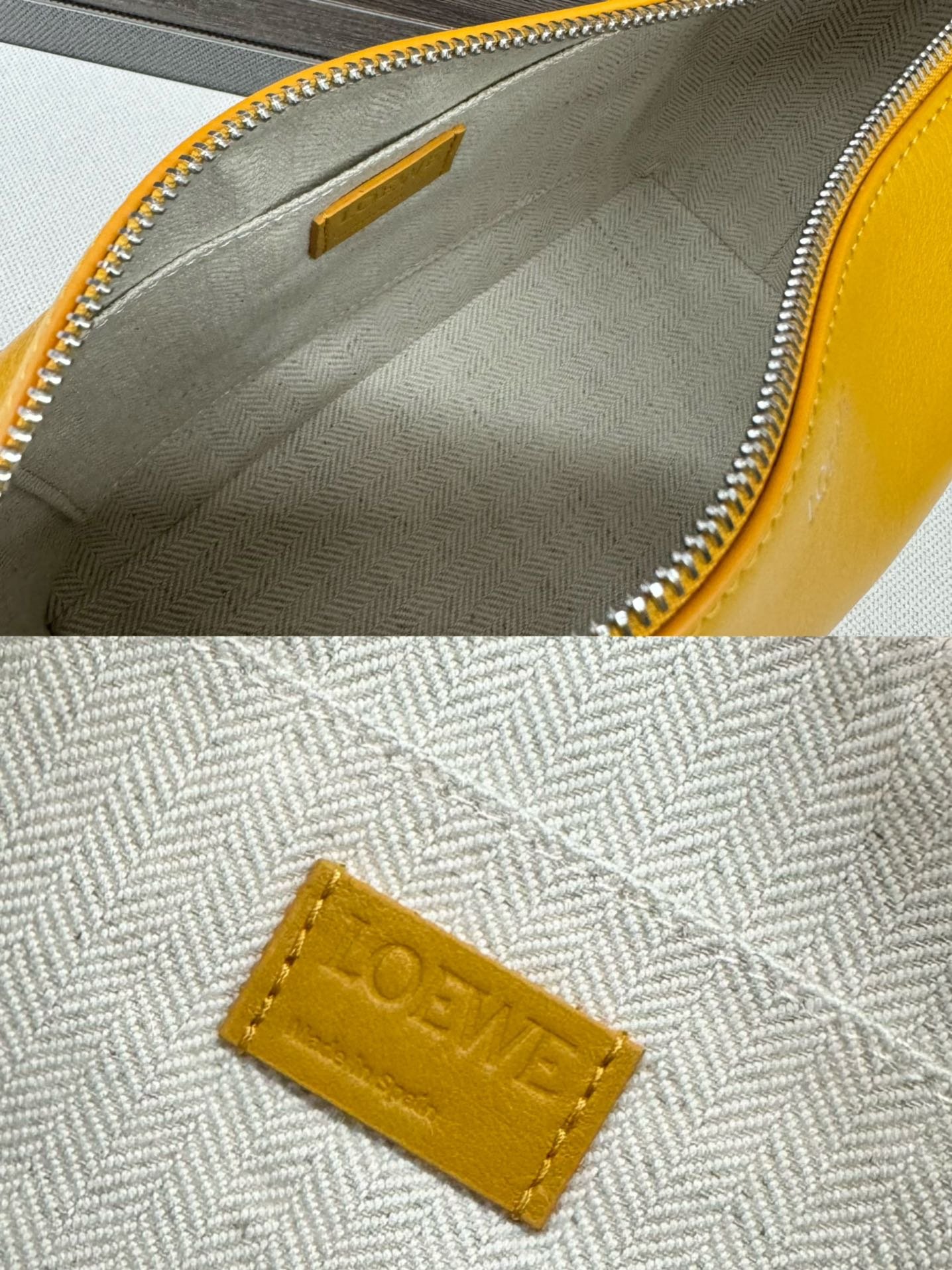 loewe羅意威高仿包包 亮面牛皮革 Puzzle Fold pouch手袋 黃色