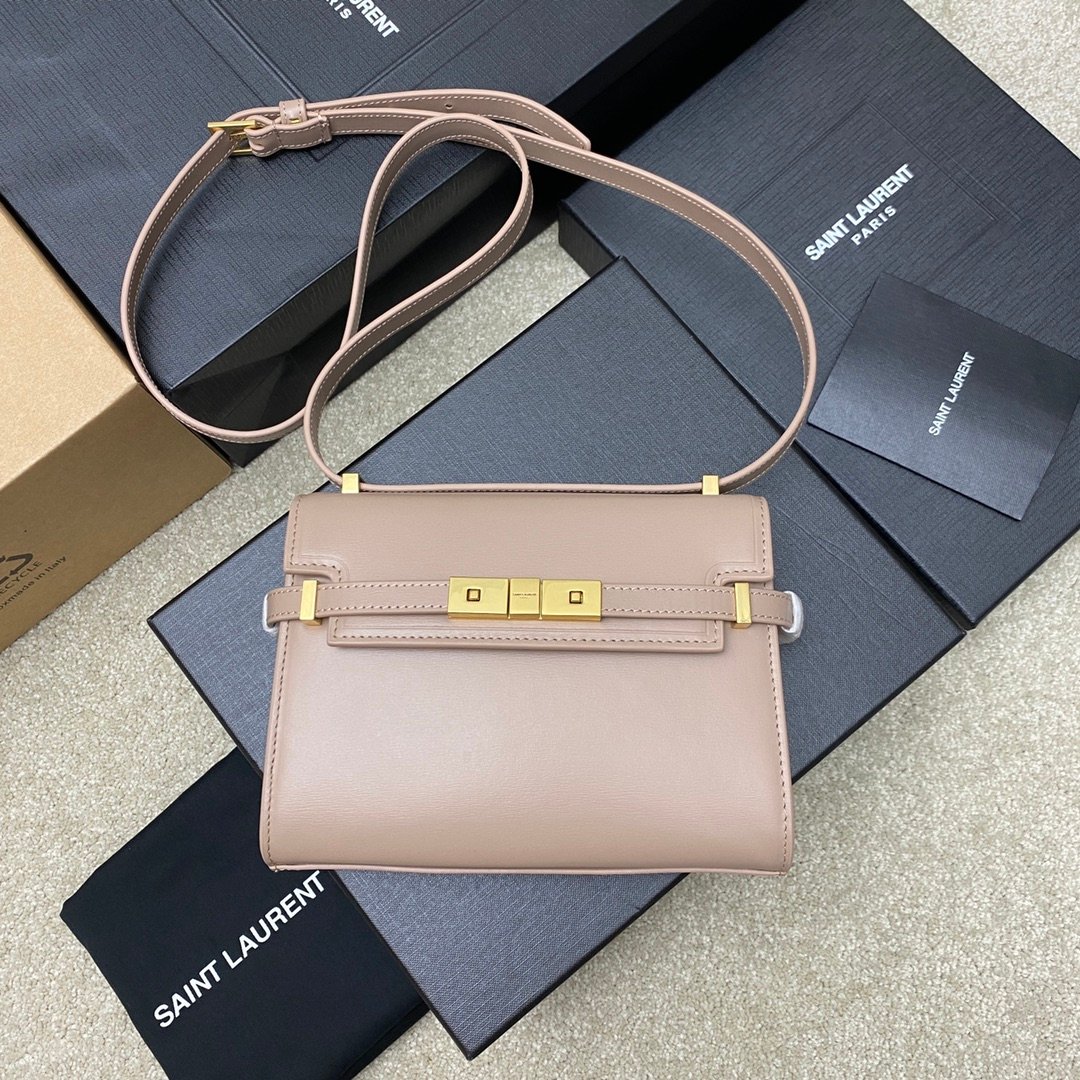 高仿YSL聖羅蘭包包 Manhattan BOX SAINT LAURENT mini 粉色金扣