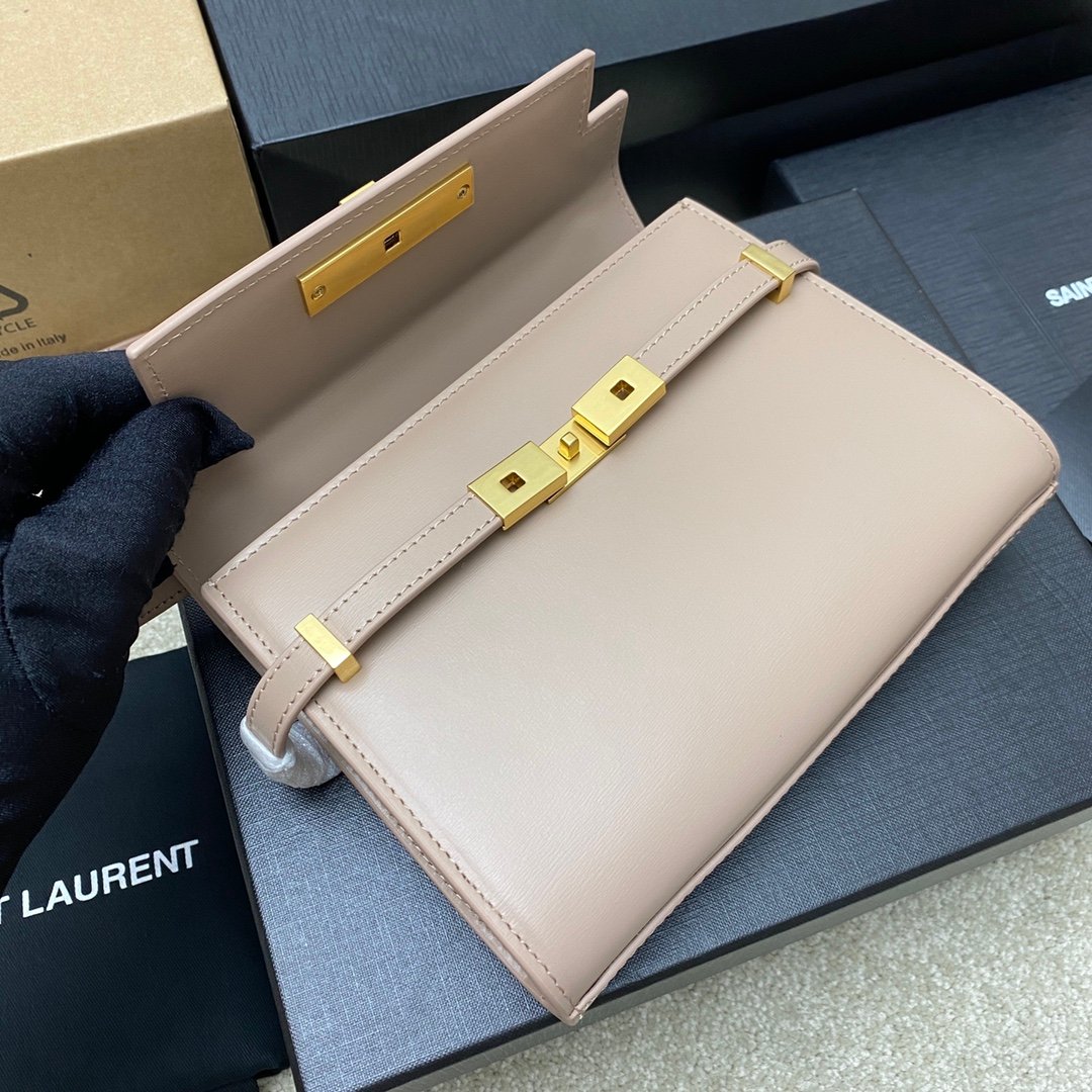 高仿YSL聖羅蘭包包 Manhattan BOX SAINT LAURENT mini 粉色金扣