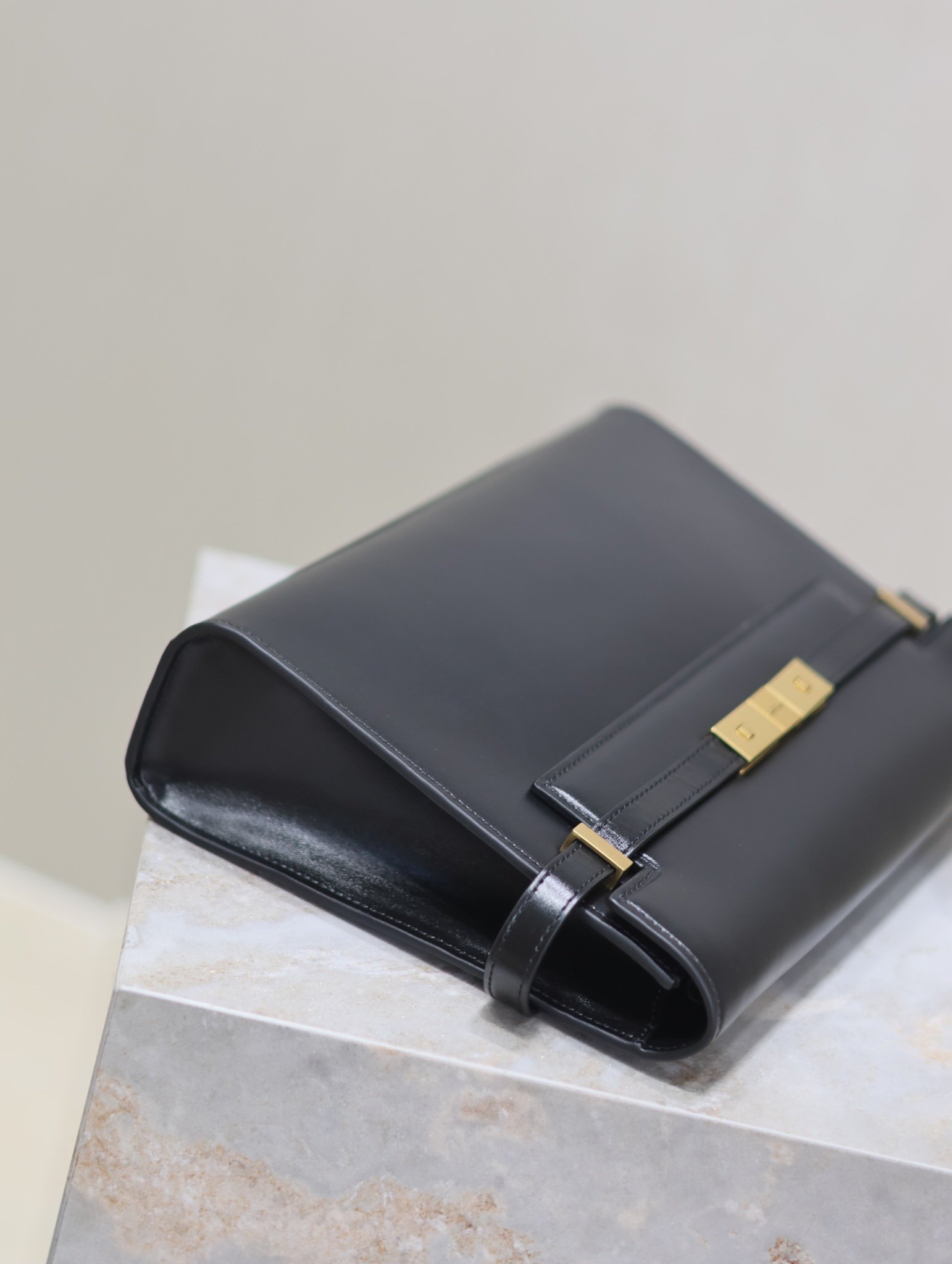 1比1複刻YSL聖羅蘭包包 Manhattan BOX SAINT LAURENT中型 黑色金扣