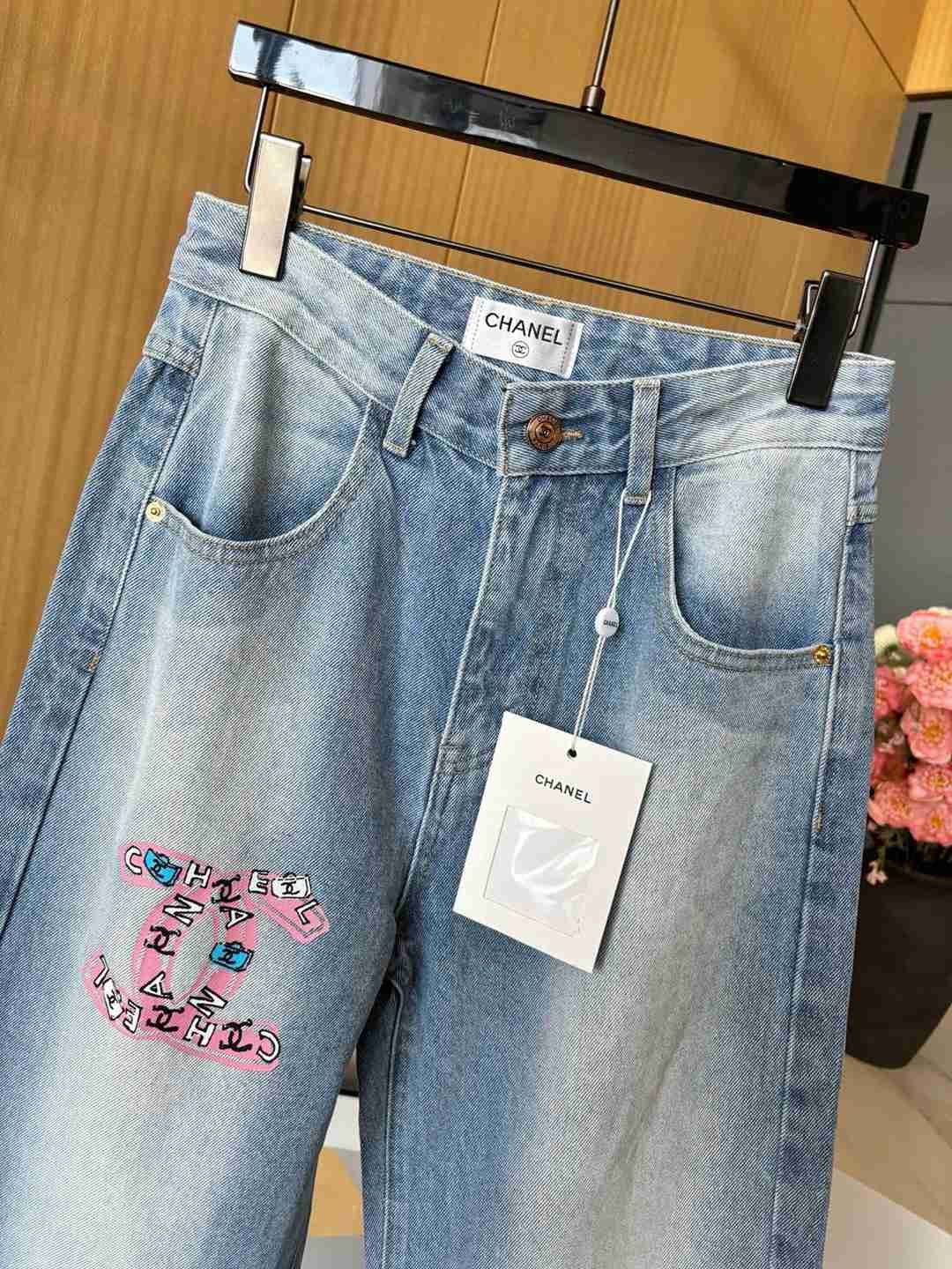 CHANEL一比一超A貨女裝直筒牛仔褲