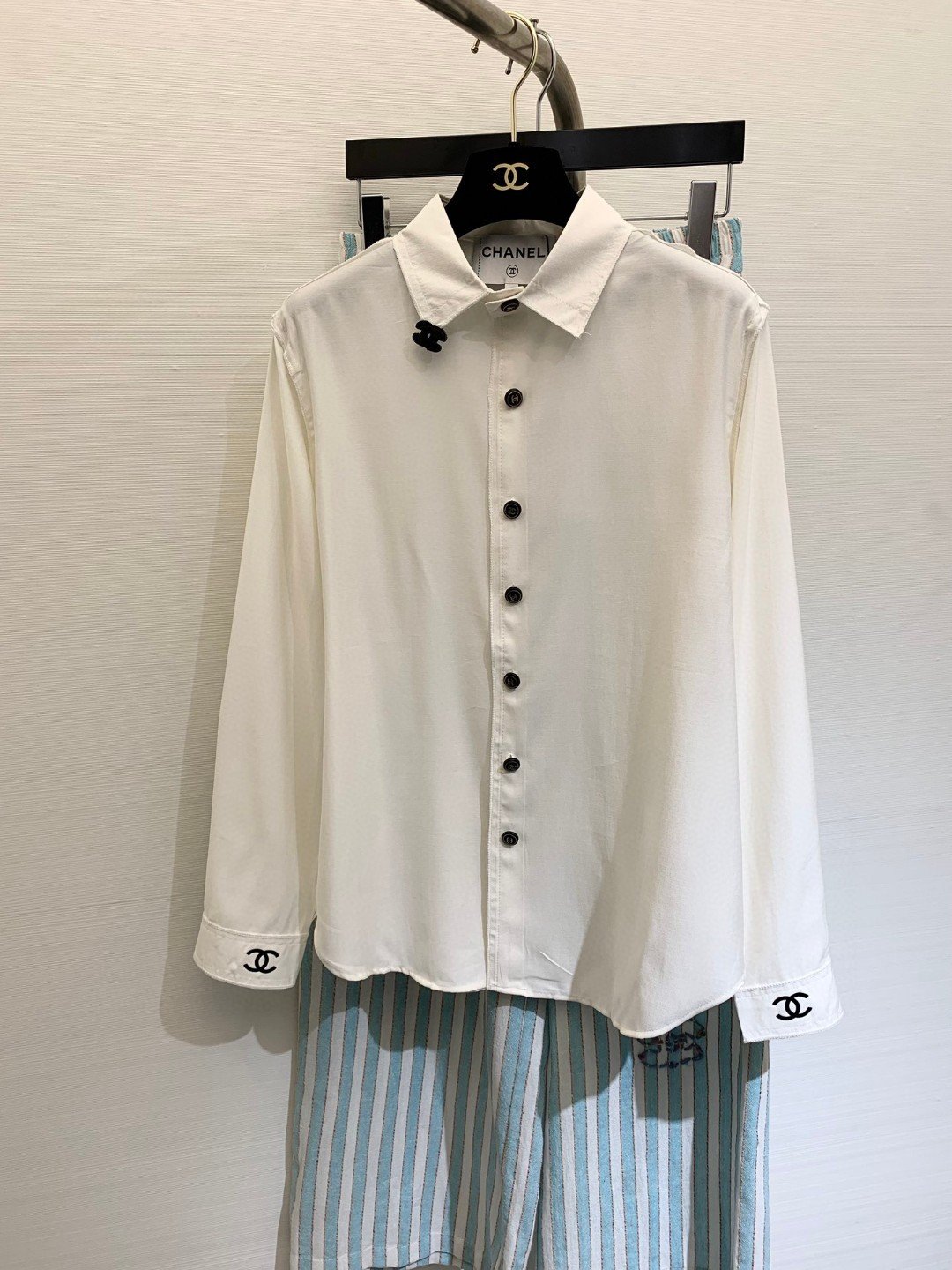中古風高仿復刻CHANEL香奈兒天絲長袖襯衣女裝衣服