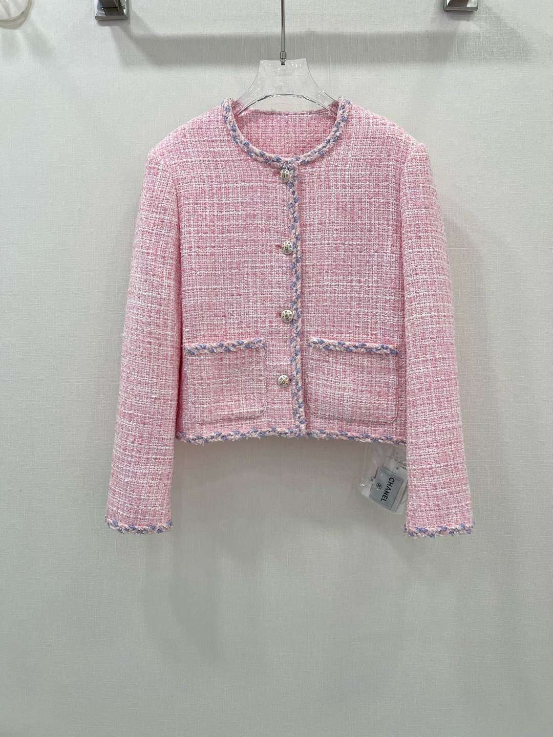 一比一精品CHANEL粉色編輯小外套女士運動衫