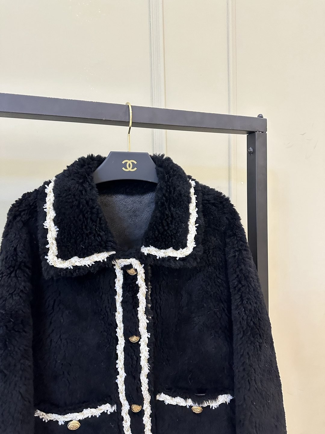 一比一復刻經典款式CHANEL2024秋冬新款簡約高級百分羊毛顆粒外套