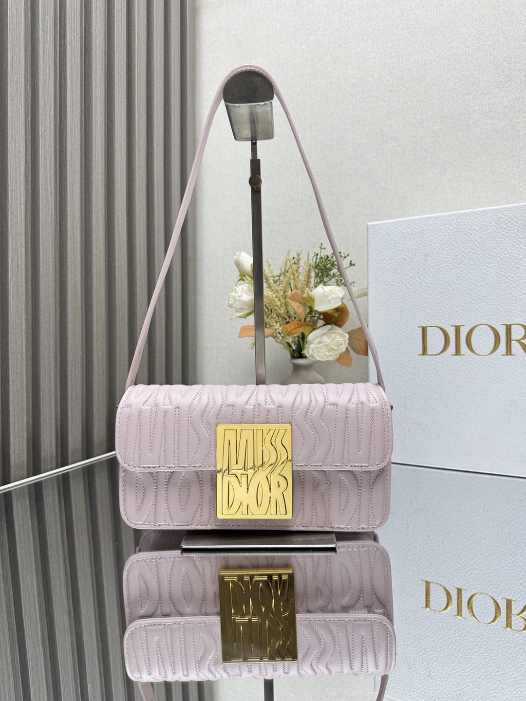 頂級高仿DIOR女士包包真皮單肩包錢包 紫色