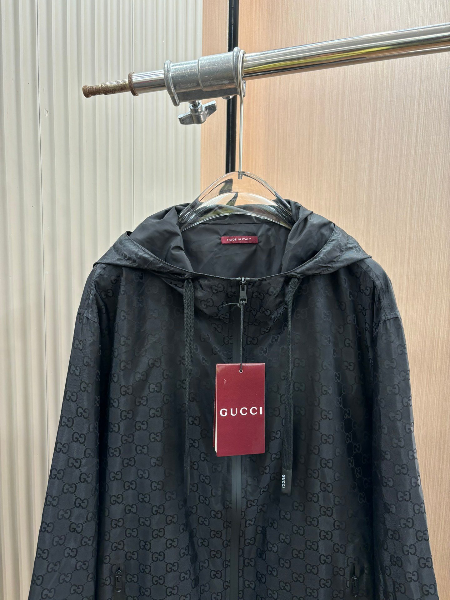 Gucci超A貨頂級原單尼龍連帽夾克黑色