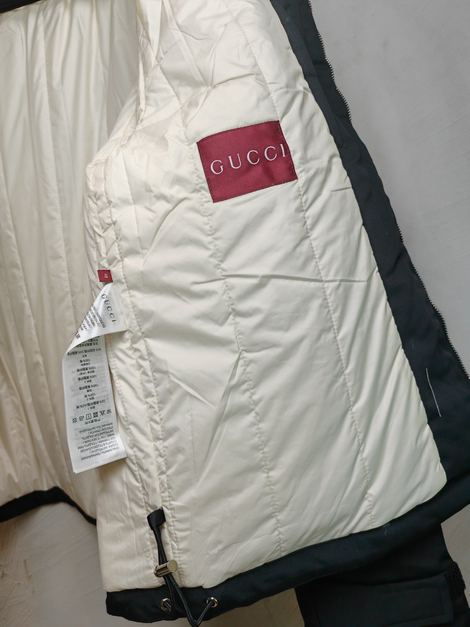 Gucci頂級原單簡約拼色棉服外套高仿衣服