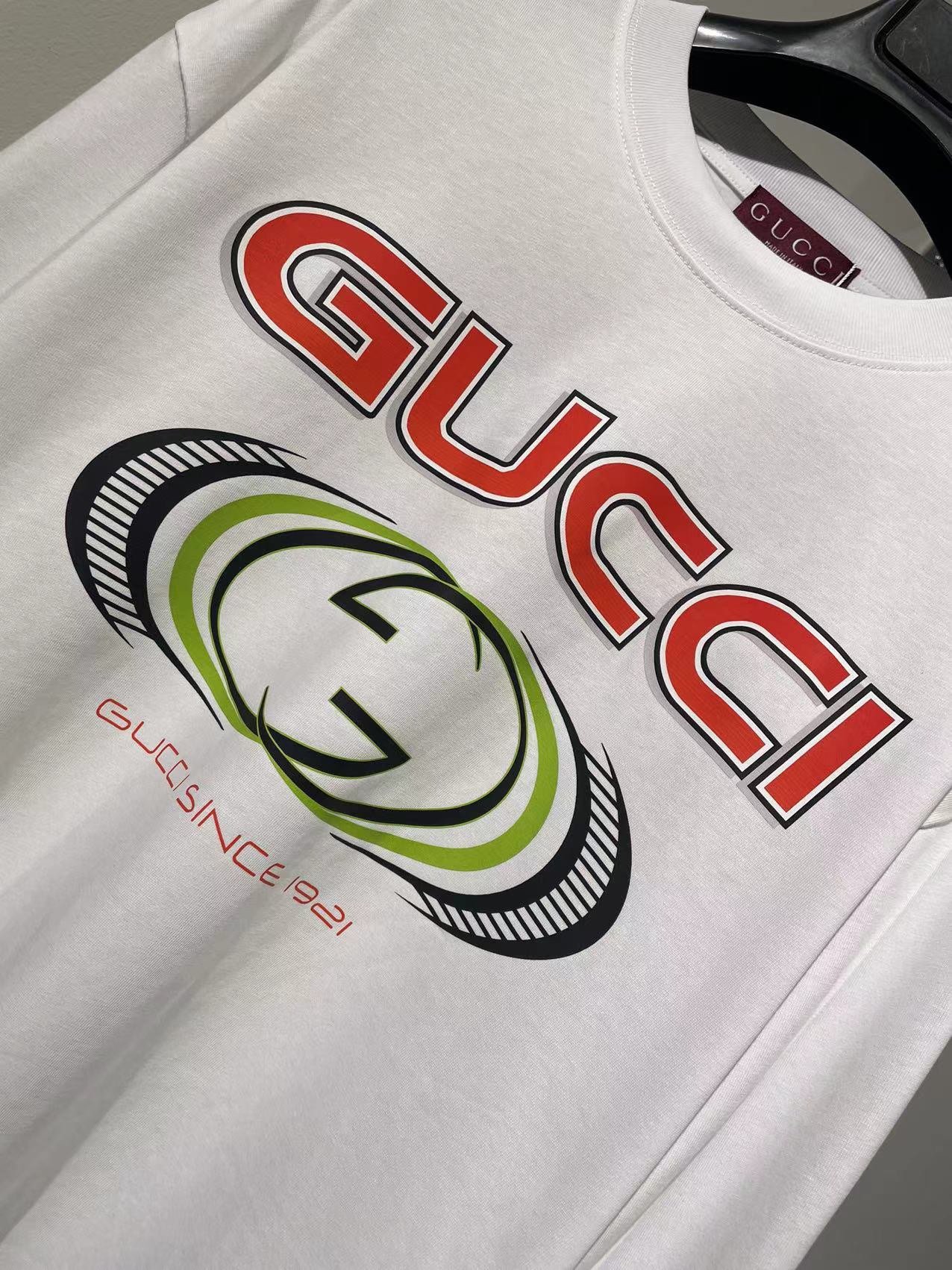 Gucci頂級復刻奢侈品多種元素純棉一比一長袖T恤 白色