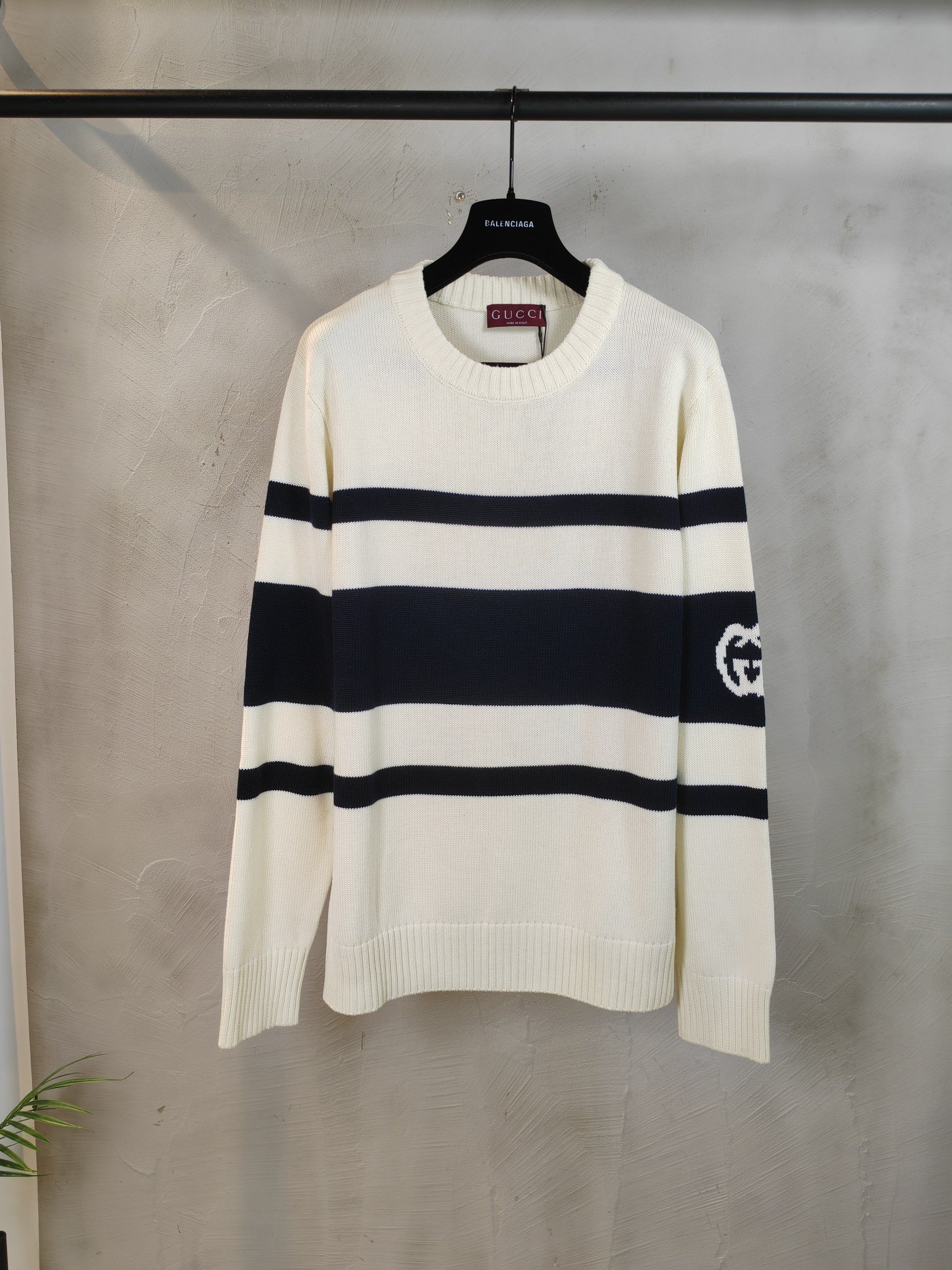 一比一Gucci2024新品針織套頭毛衣條紋針織衫