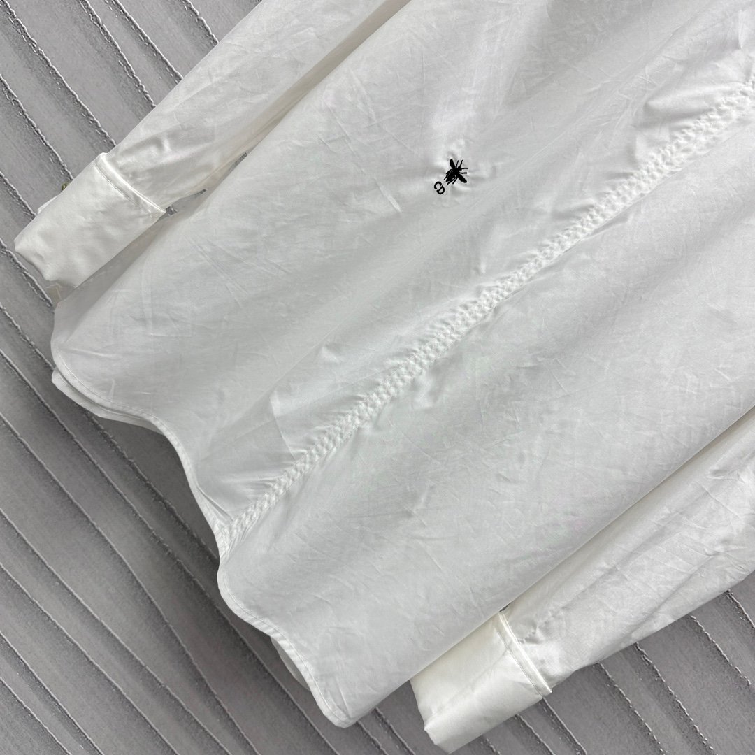 DIOR頂級復刻精品一比一女裝全棉襯衣長袖白色立領