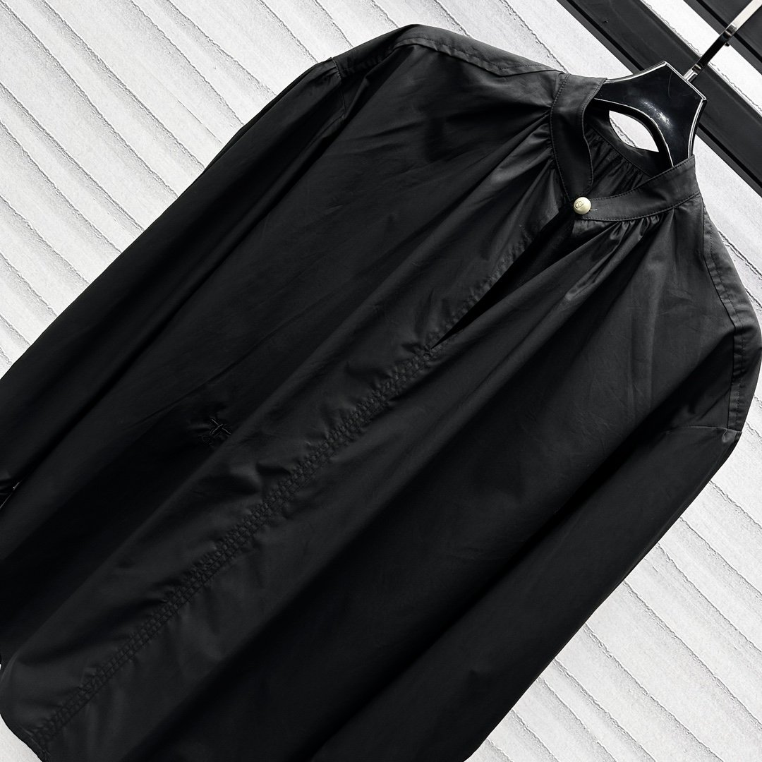 超A貨DIOR2024新品上架珍珠刺繡純棉黑色長袖襯衣男裝