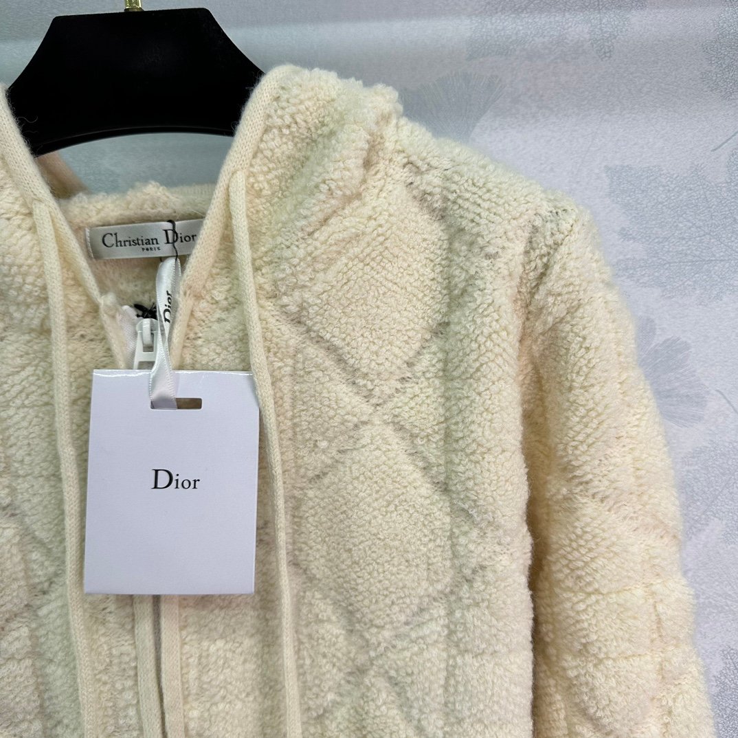 DIOR超A貨連帽針織刺繡開衫毛衣連帽外套女裝衣服