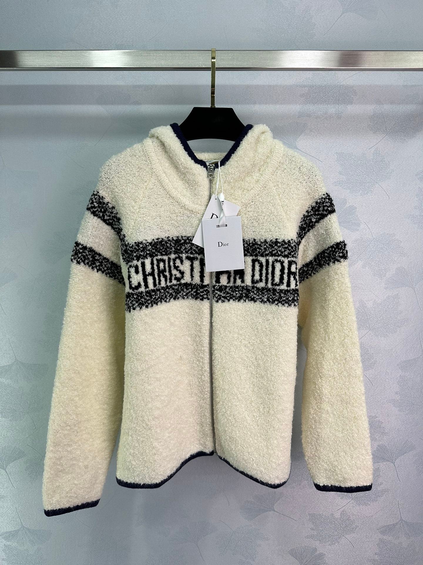 dior原單女裝羊絨連帽拉鏈設計搞品質外套