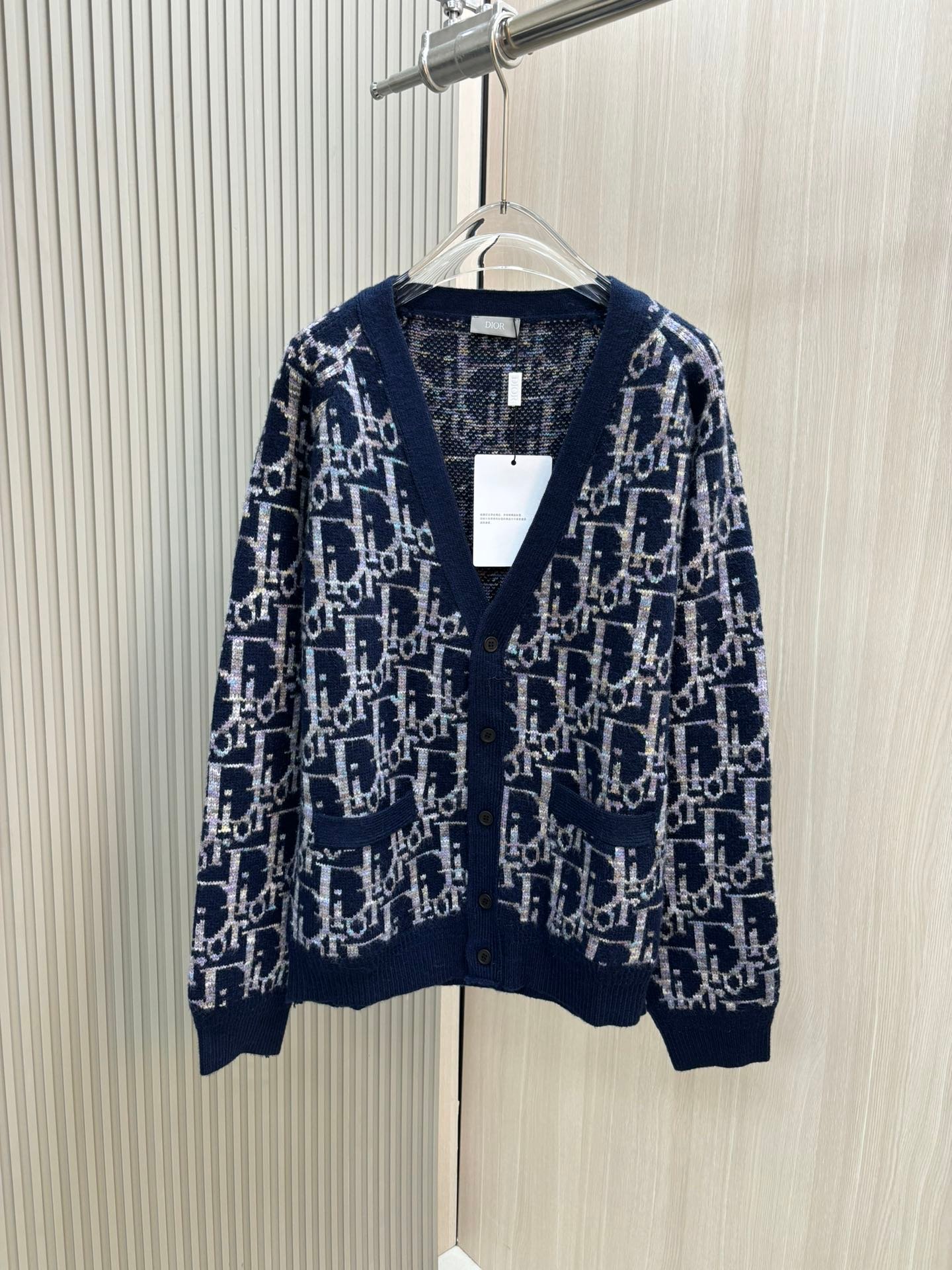 DIOR復刻奢侈品提花面料針織女款高仿毛衣外套