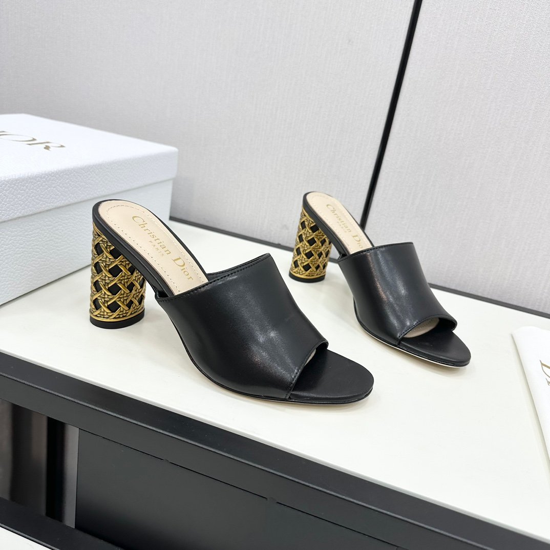 DIOR奢侈品高仿牛皮打底高跟鞋女款鞋子
